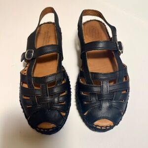 Naguisa Thalis Espadrille Black Sandals SIZE 39